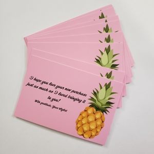 25 4x6 Card stock pineapple Thank you cards